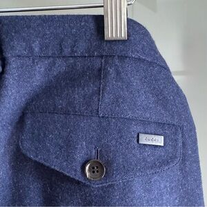 Gucci Wool Pants Men’s Sz EU 50 US 34/36 Blue Authentic Made in Italy